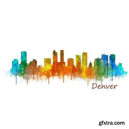 CreativeMarket 10xFiles Pack Denver Skylines 1171862