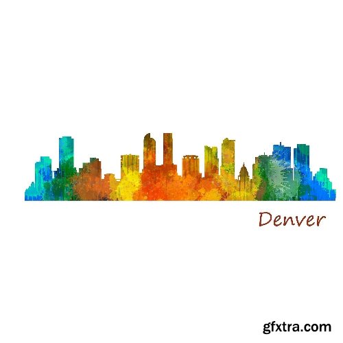 CreativeMarket 10xFiles Pack Denver Skylines 1171862