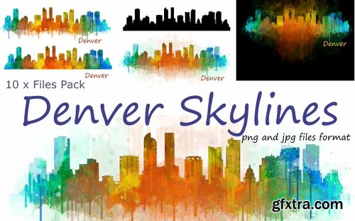 CreativeMarket 10xFiles Pack Denver Skylines 1171862