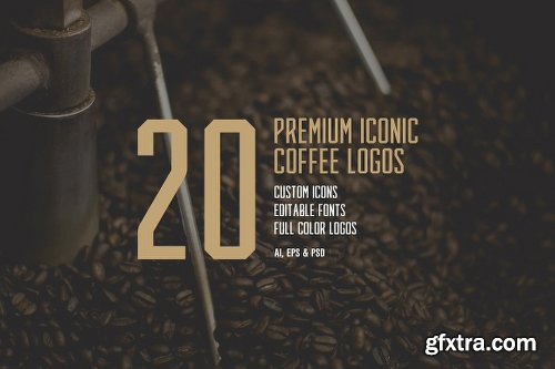 CreativeMarket 20 Premium Iconic Coffee Logos 1170733