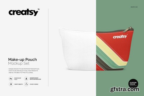 CreativeMarket Make-up Pouch Mockup Set 1171890