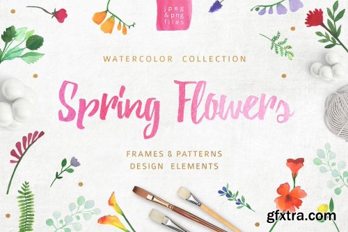 CreativeMarket Watercolor Pack Flowers 1170168