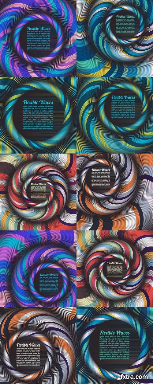 Abstract Vector Background, Waved Lines Vector Illustration Colorful Design