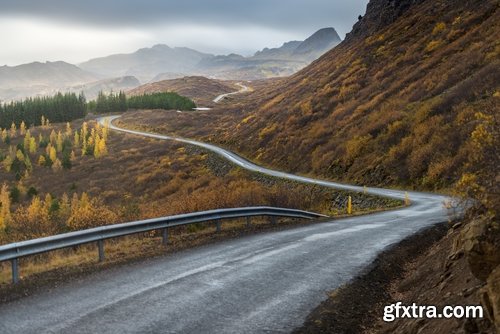 Collection asphalt road towards the town of the desert journey 25 HQ Jpeg