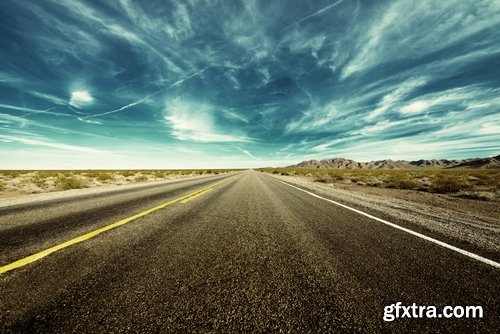 Collection asphalt road towards the town of the desert journey 25 HQ Jpeg