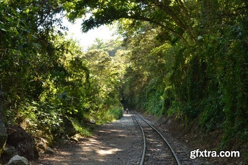 Collection of the train in the forest railway sleepers rails 25 HQ Jpeg