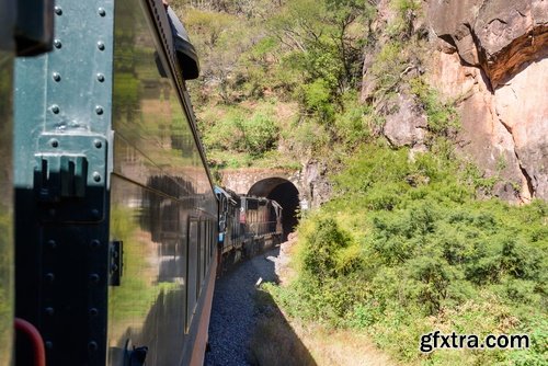 Collection of the train in the forest railway sleepers rails 25 HQ Jpeg