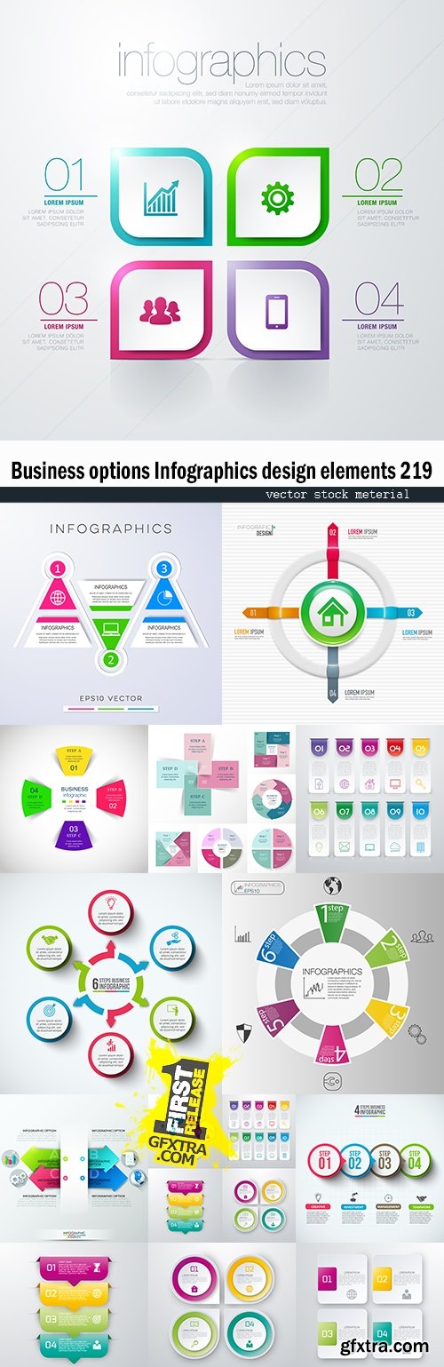 Business options Infographics design elements 219