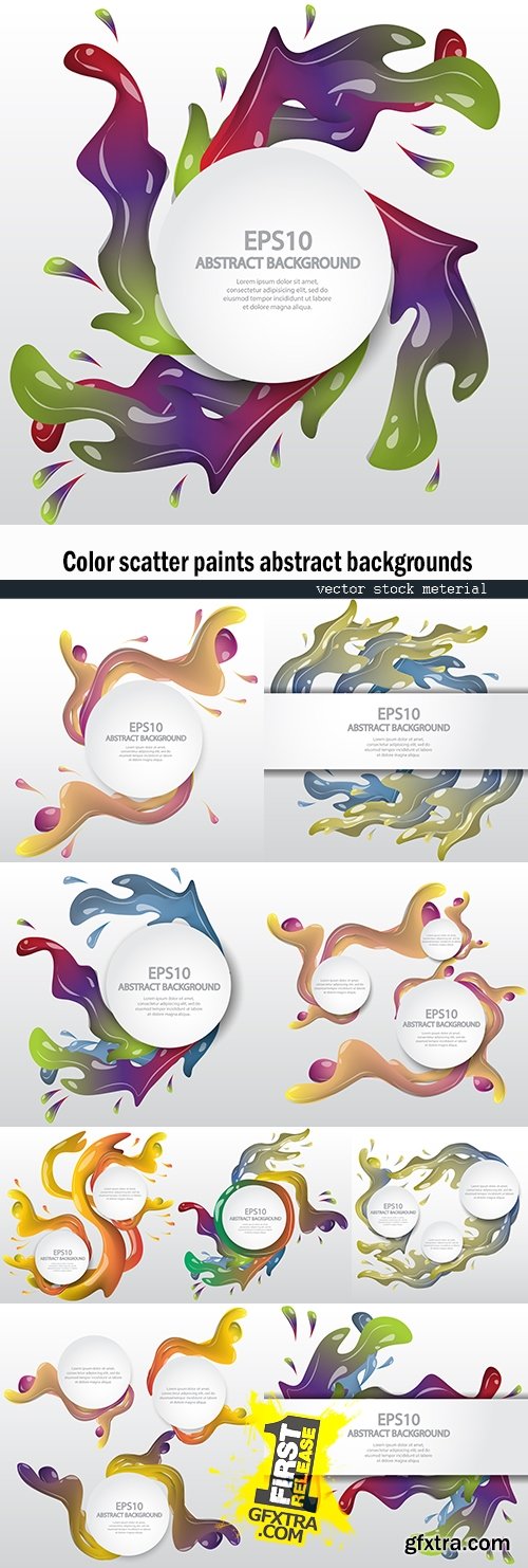 Color scatter paints abstract backgrounds