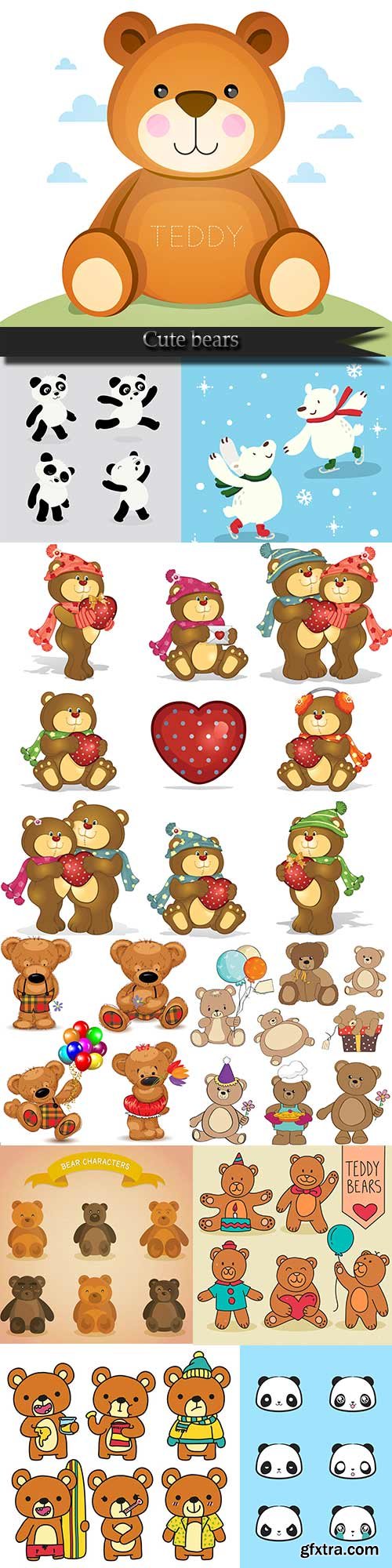 Cute bears vector