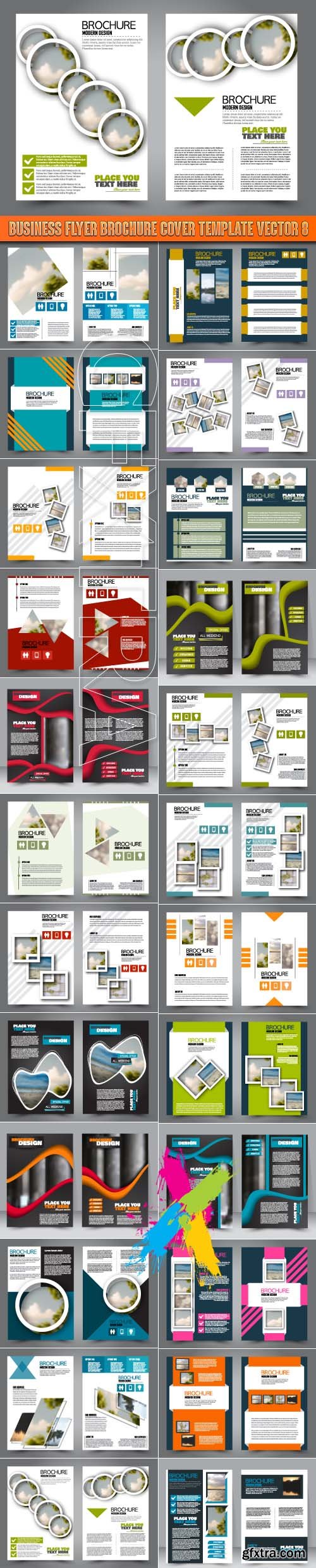 Business flyer brochure cover template vector 8