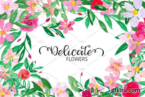 CreativeMarket Delicate Flowers 986104