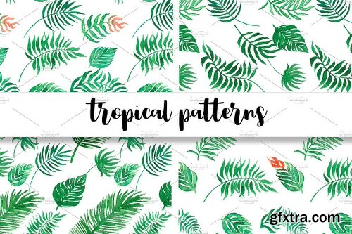 CreativeMarket Watercolor Tropical 879350