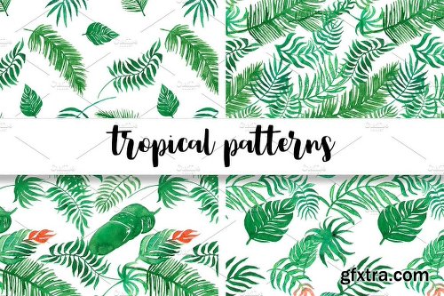 CreativeMarket Watercolor Tropical 879350