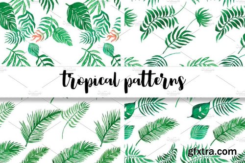 CreativeMarket Watercolor Tropical 879350