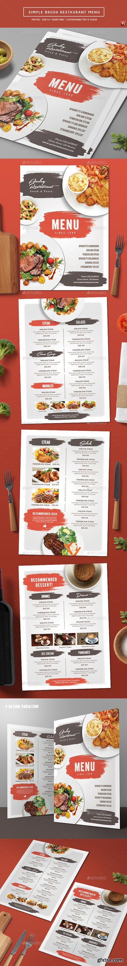 GraphicRiver - Simple Brush Restaurant Menu - 19327149