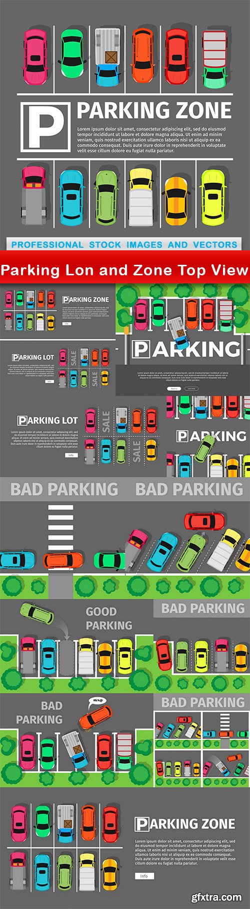 Parking Lon and Zone Top View - 12 EPS