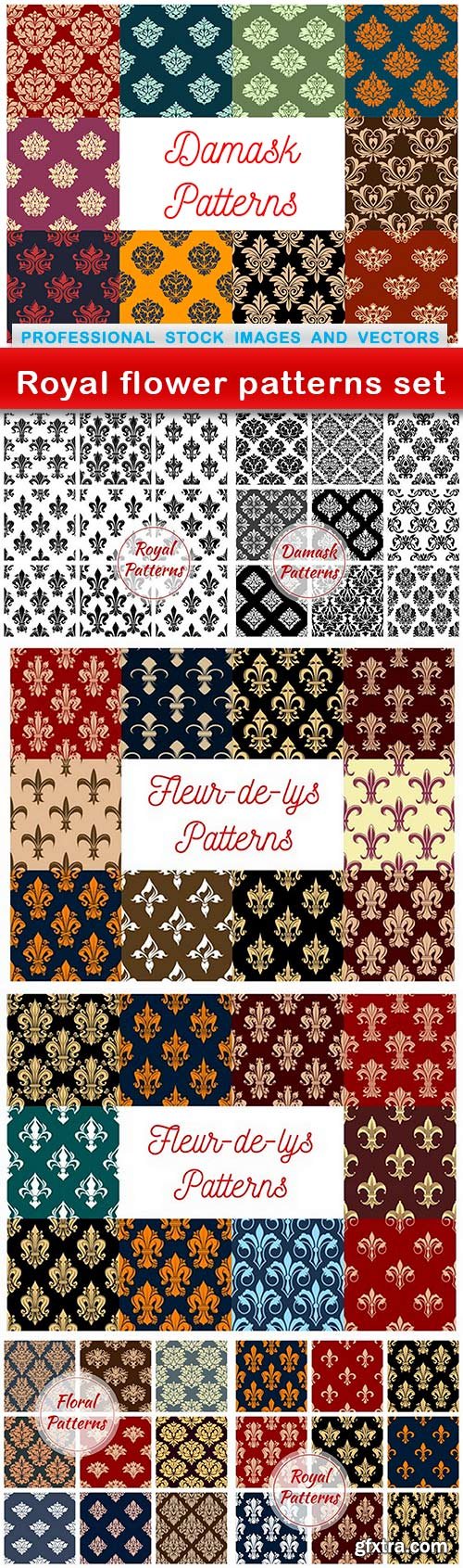 Royal flower patterns set - 7 EPS