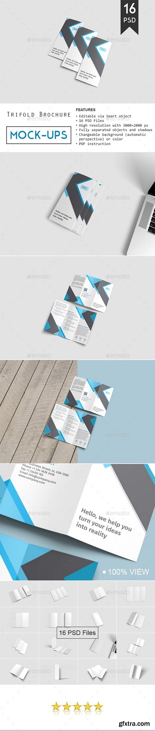 GraphicRiver - Trifold Brochure Mockup 18565486