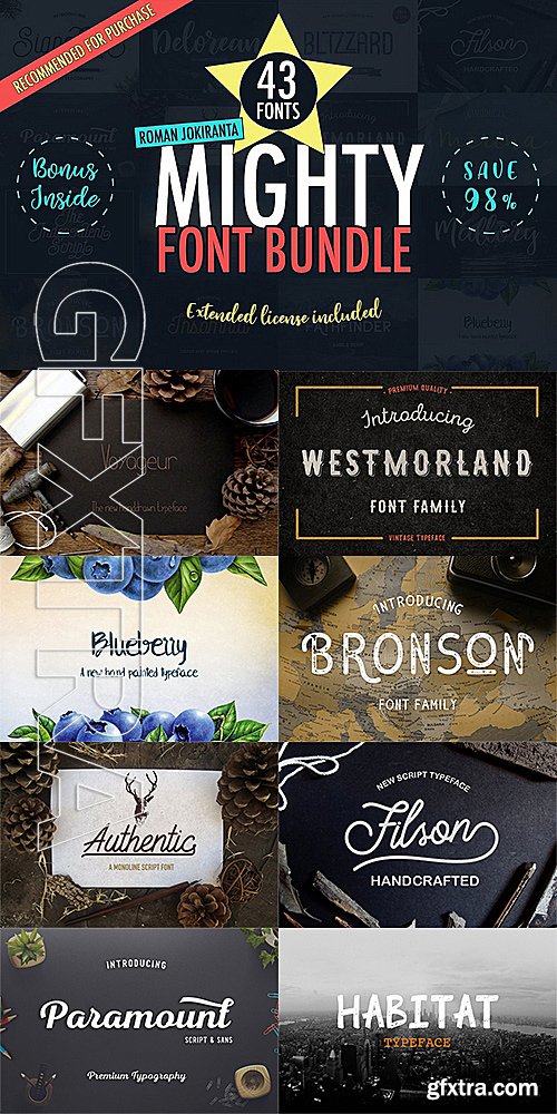 CM - 43 MIGHTY FONT BUNDLE 1176484