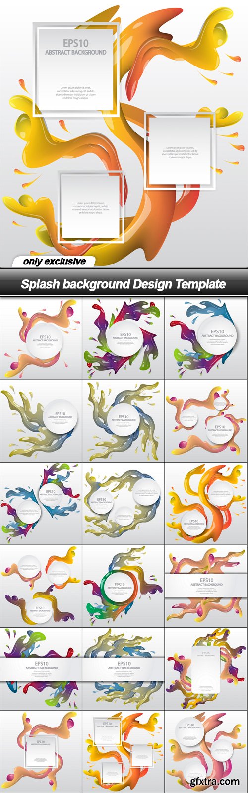 Splash background Design Template - 18 EPS