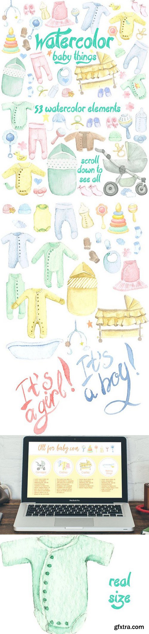 CM - Watercolor Baby Things Set 1212654