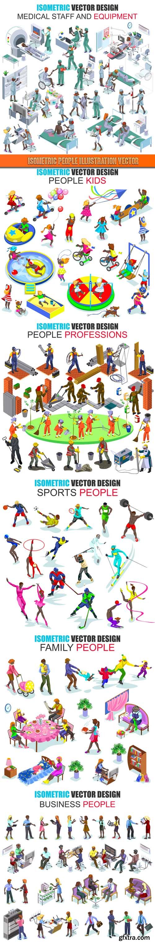 Isometric people illustration vector