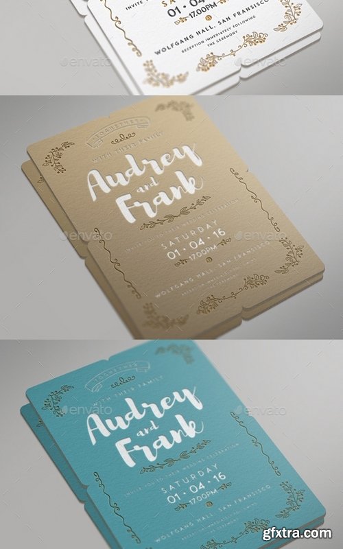 GraphicRiver - Letterpress Wedding Invitation Set 2 14440021