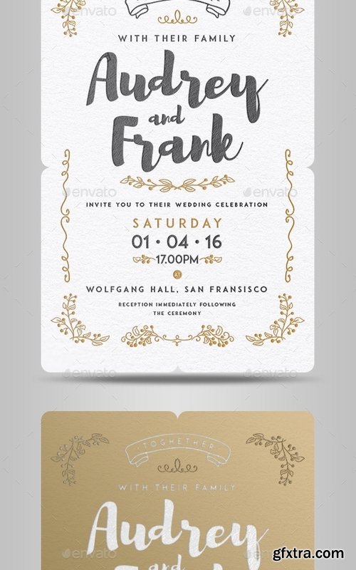 GraphicRiver - Letterpress Wedding Invitation Set 2 14440021