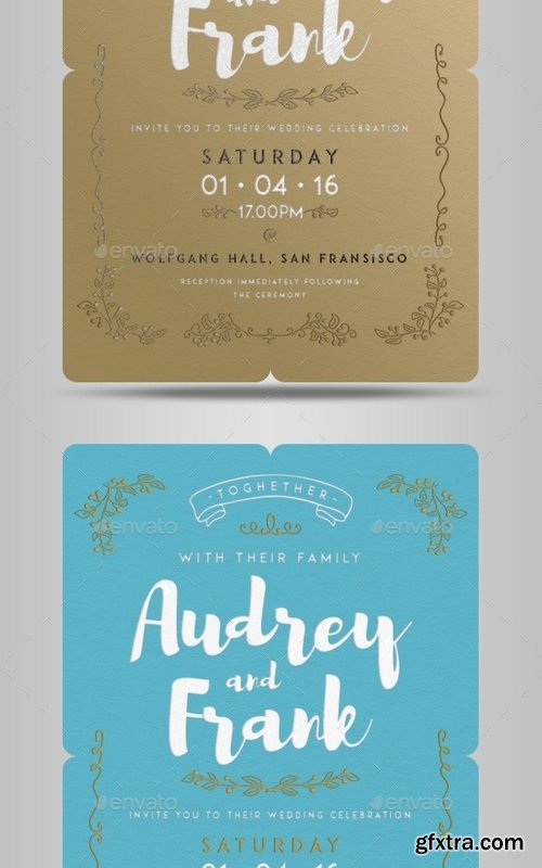 GraphicRiver - Letterpress Wedding Invitation Set 2 14440021