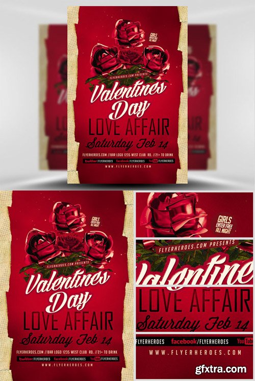 Valentines Day Love Affair Flyer Template