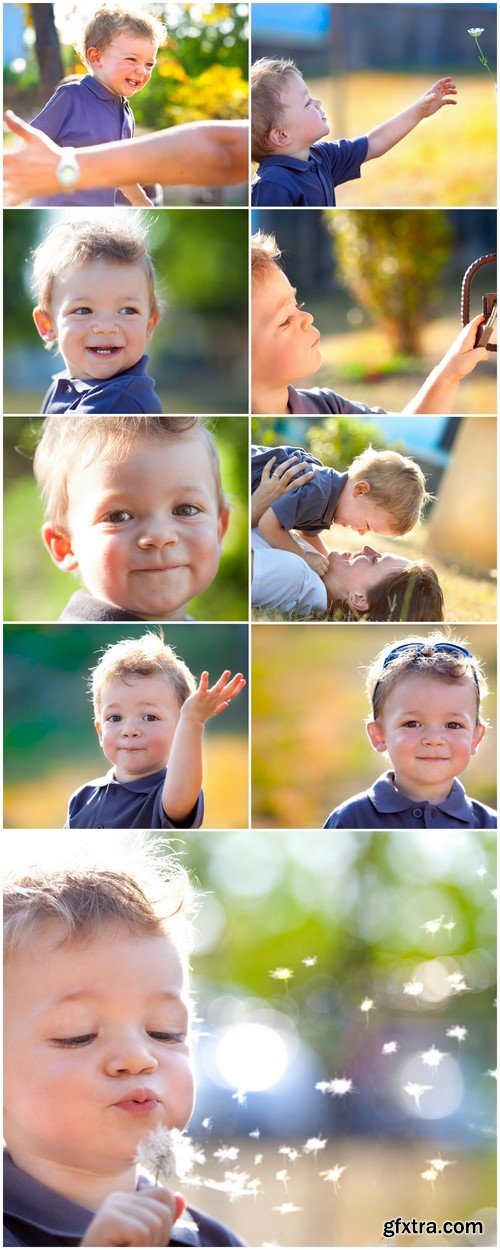 A child playing in the park in spring 9X JPEG