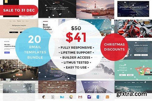 CM - 20 Email templates bundle + Builder 1119788