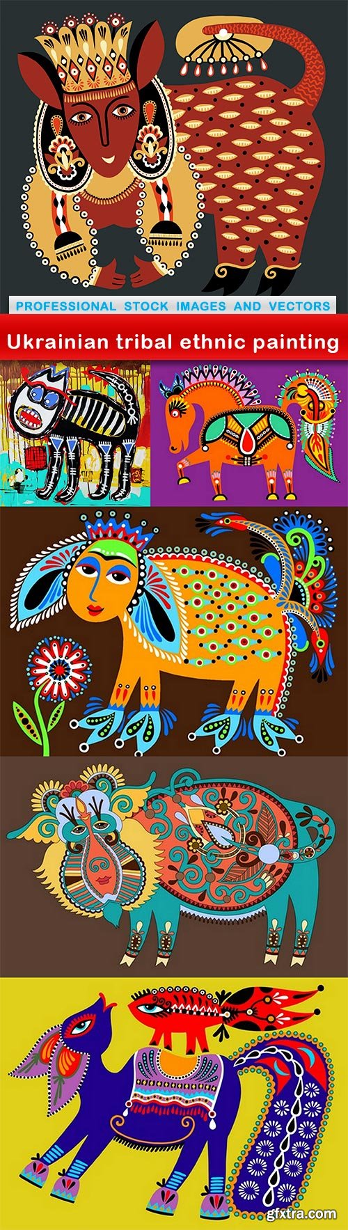 Ukrainian tribal ethnic painting - 6 EPS