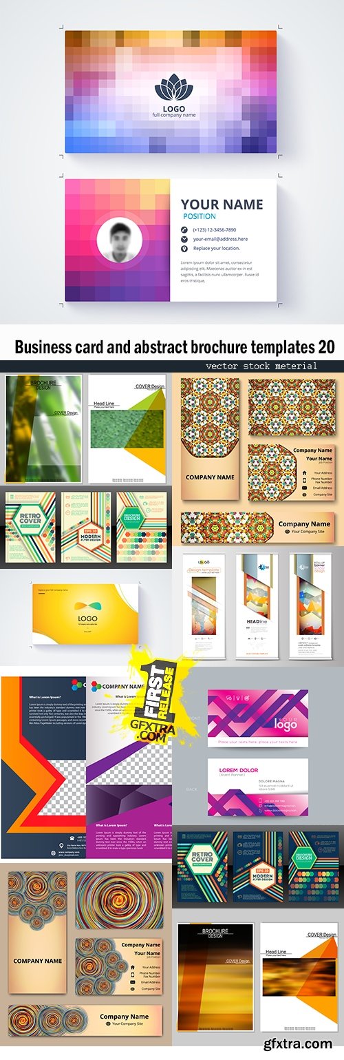 Business card and abstract brochure templates 20