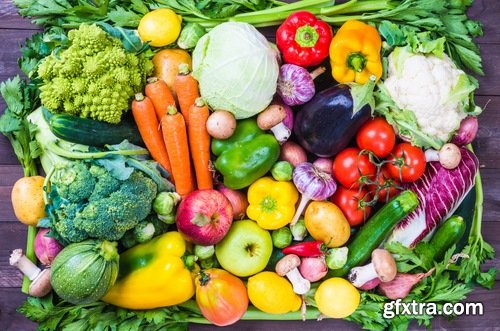 Collection of vegetarian natural food diet vegetables fruit salad 25 HQ Jpeg