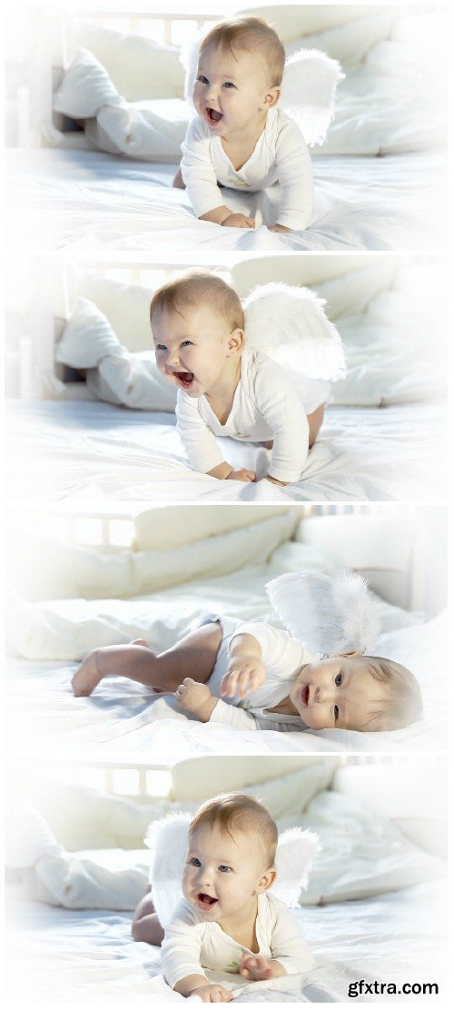 Video footage Baby angel on the bed