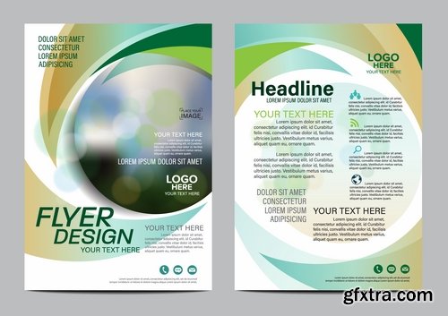 Collection of flyer banner cover template sample card invitation card 25 EPS