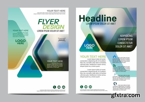 Collection of flyer banner cover template sample card invitation card 25 EPS