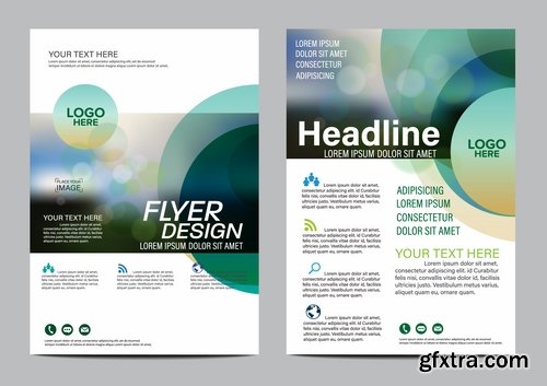 Collection of flyer banner cover template sample card invitation card 25 EPS