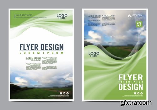 Collection of flyer banner cover template sample card invitation card 25 EPS