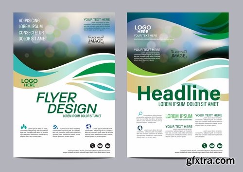 Collection of flyer banner cover template sample card invitation card 25 EPS