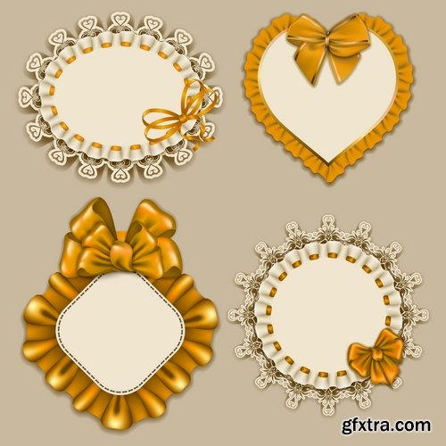 Collection of ornamental decoration emblem frame border calligraphic design elements 25 EPS