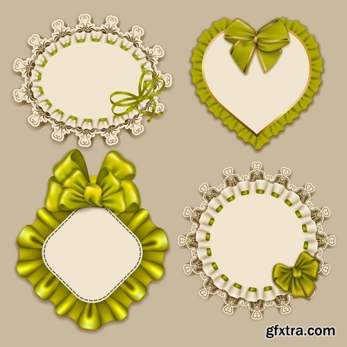 Collection of ornamental decoration emblem frame border calligraphic design elements 25 EPS