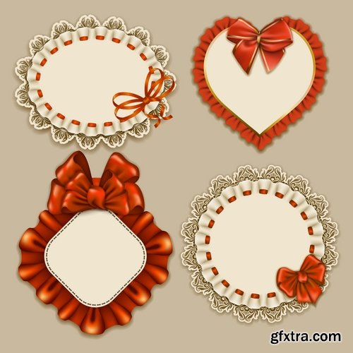 Collection of ornamental decoration emblem frame border calligraphic design elements 25 EPS