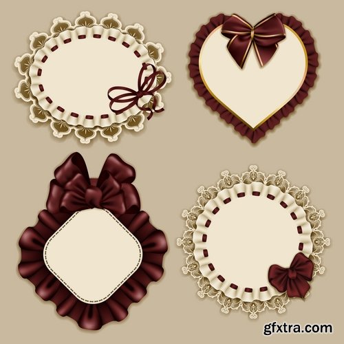 Collection of ornamental decoration emblem frame border calligraphic design elements 25 EPS