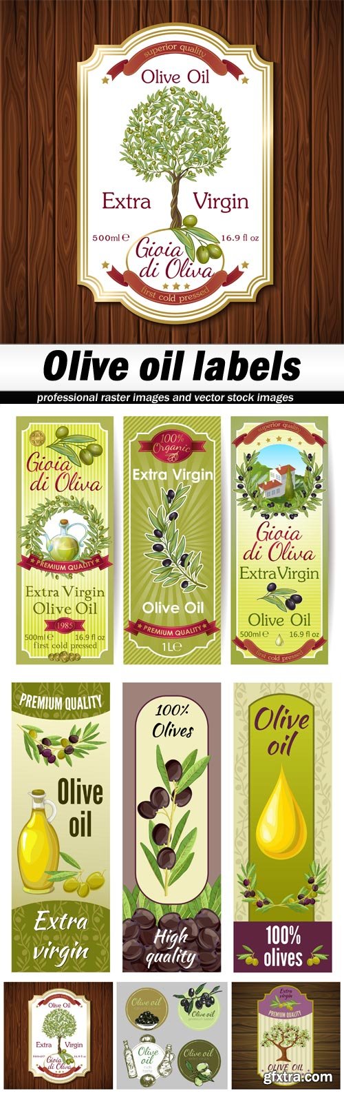 Olive oil labels - 5 EPS