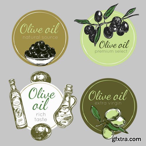 Olive oil labels - 5 EPS