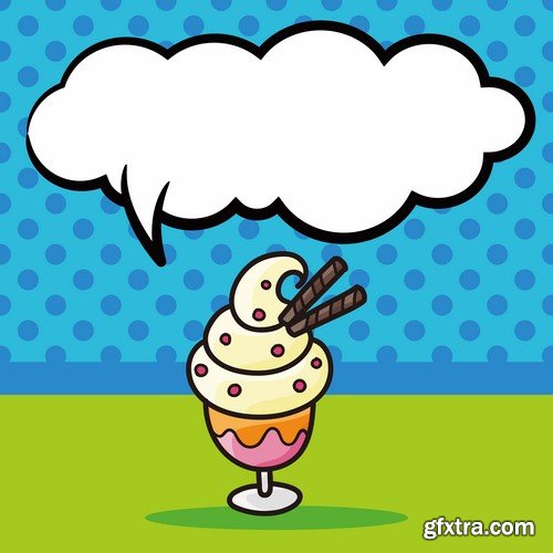 Illustration pop art ice cream - 5 EPS