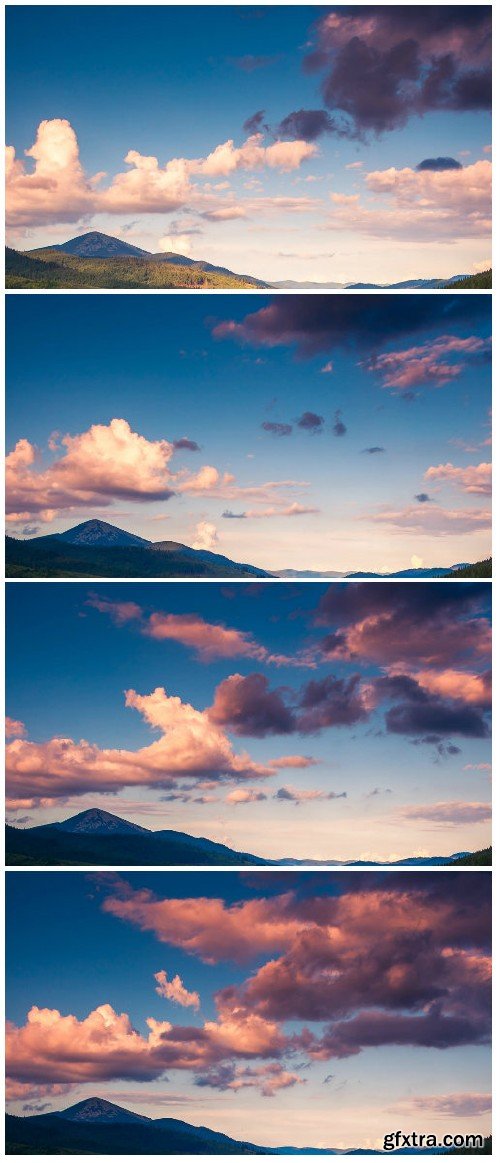 Video footage Majestic mountain landscape with colorful cloud